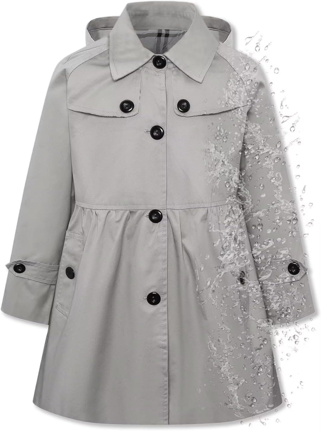 Betusline Girl's Rain Jackets Lightweight Waterproof Hooded Coat