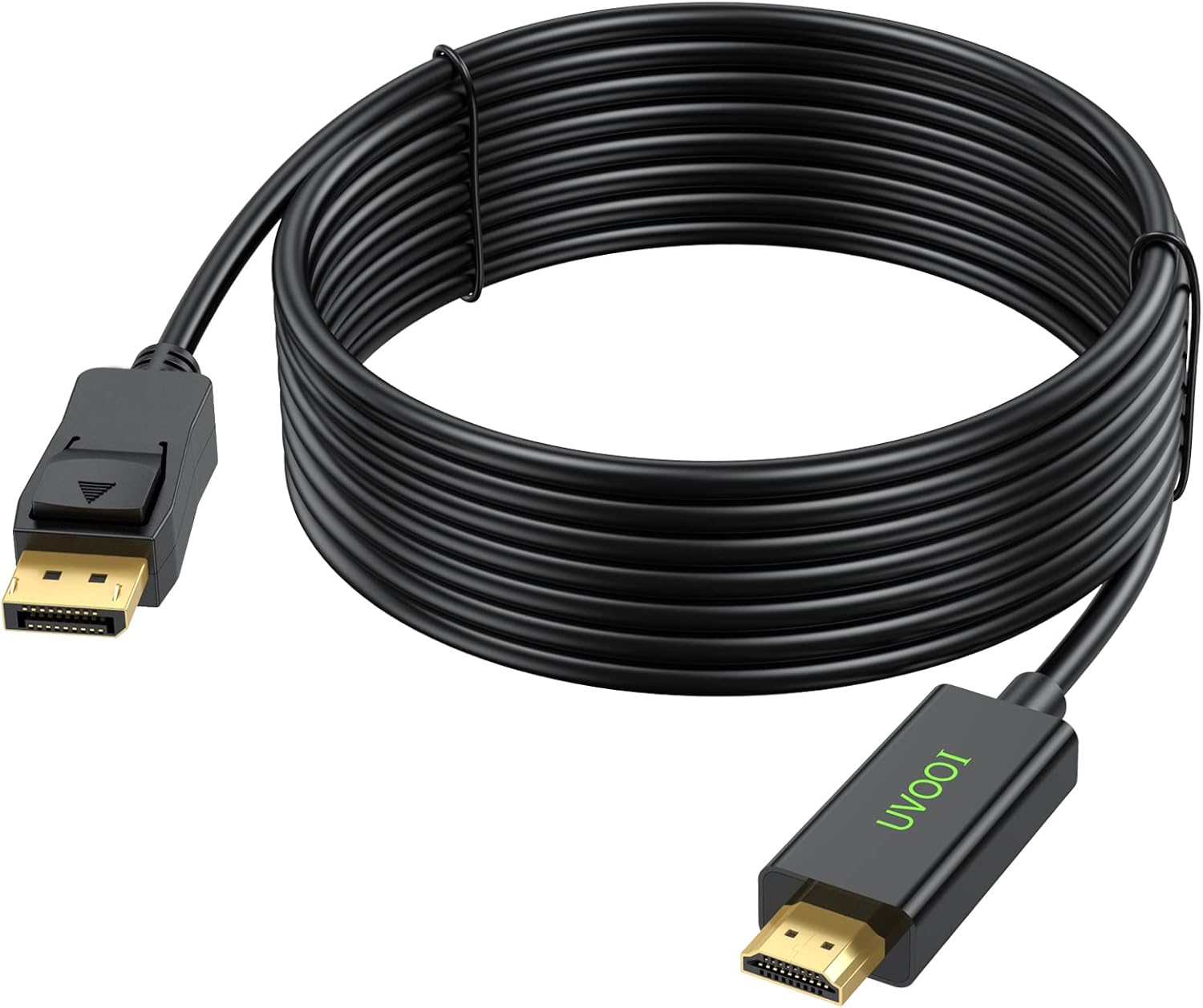 15ft Gold-Plated DisplayPort to HDMI Cable - Crystal-Clear 1080P by UVOOI