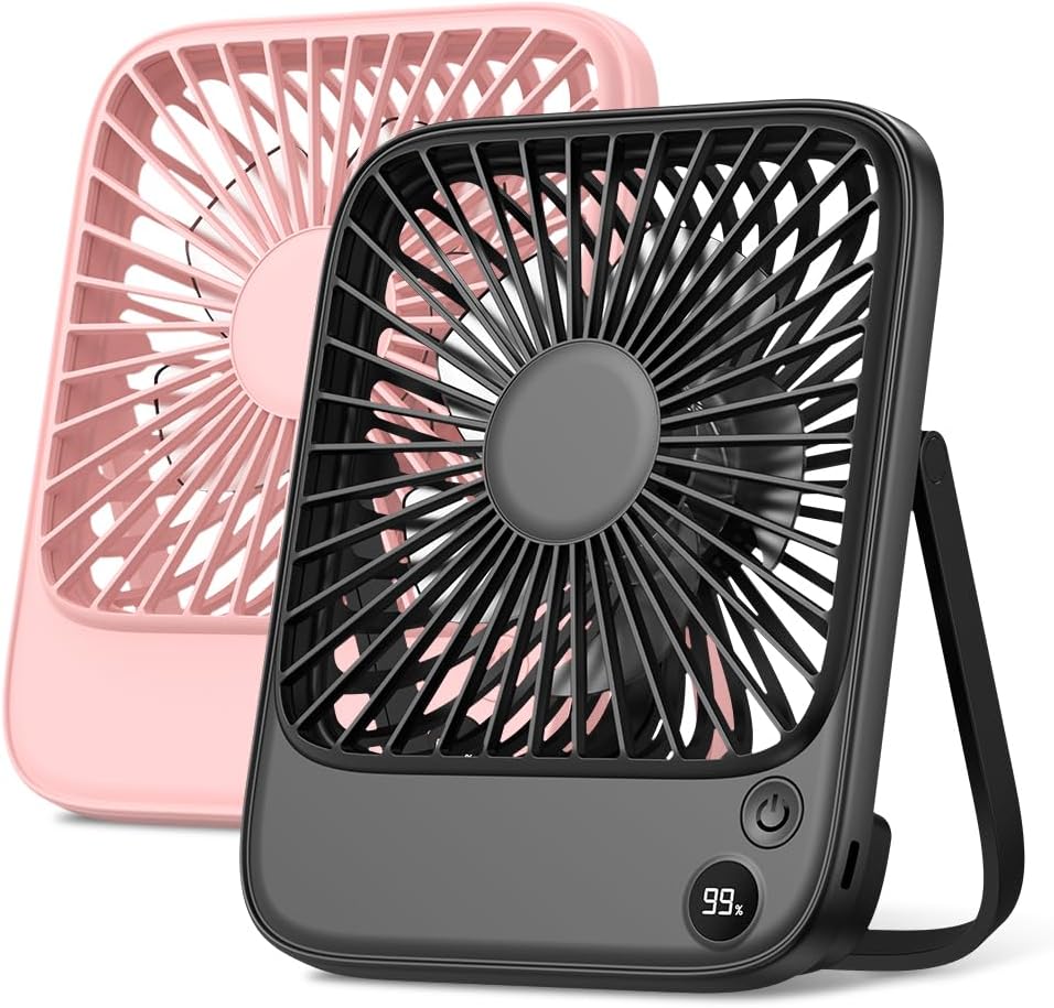 Ultra-Thin 5000mAh Portable Desk Fan - Strong & Silent!