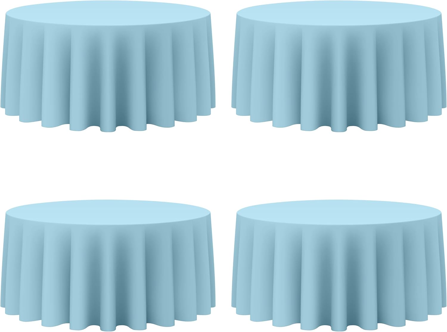 Light Blue Round Tablecloths 132 Inch for Elegant Events