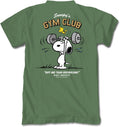 Men's Military Green Snoopy Gym T-Shirt - Soft 100% Cotton