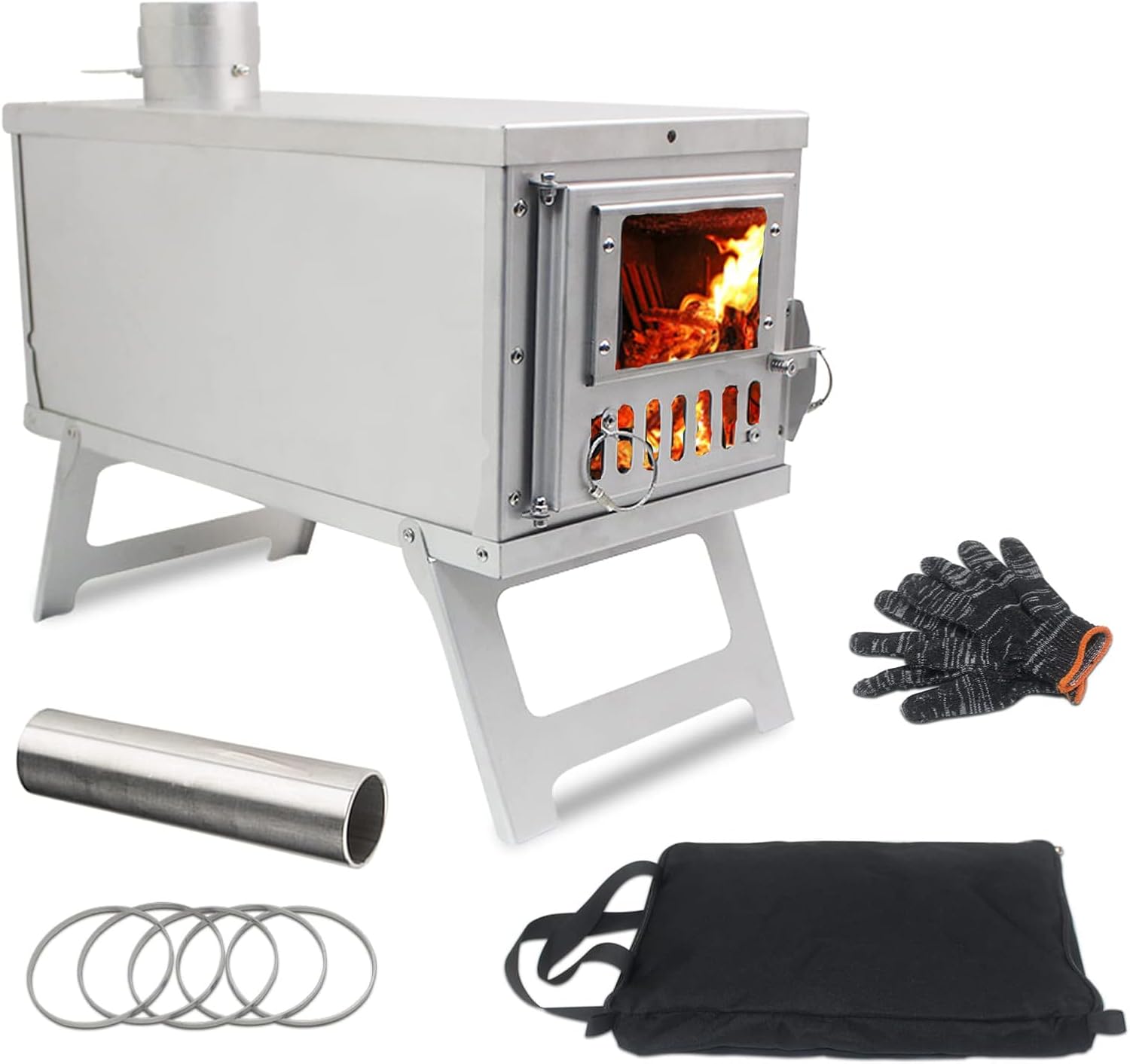 Portable Stainless Steel Wood Stove - HPYDIY
