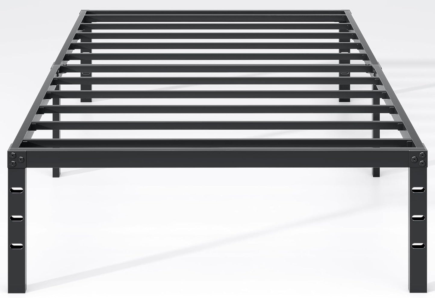 Twin Size Metal Bed Frame with Storage Space and Easy Assembly