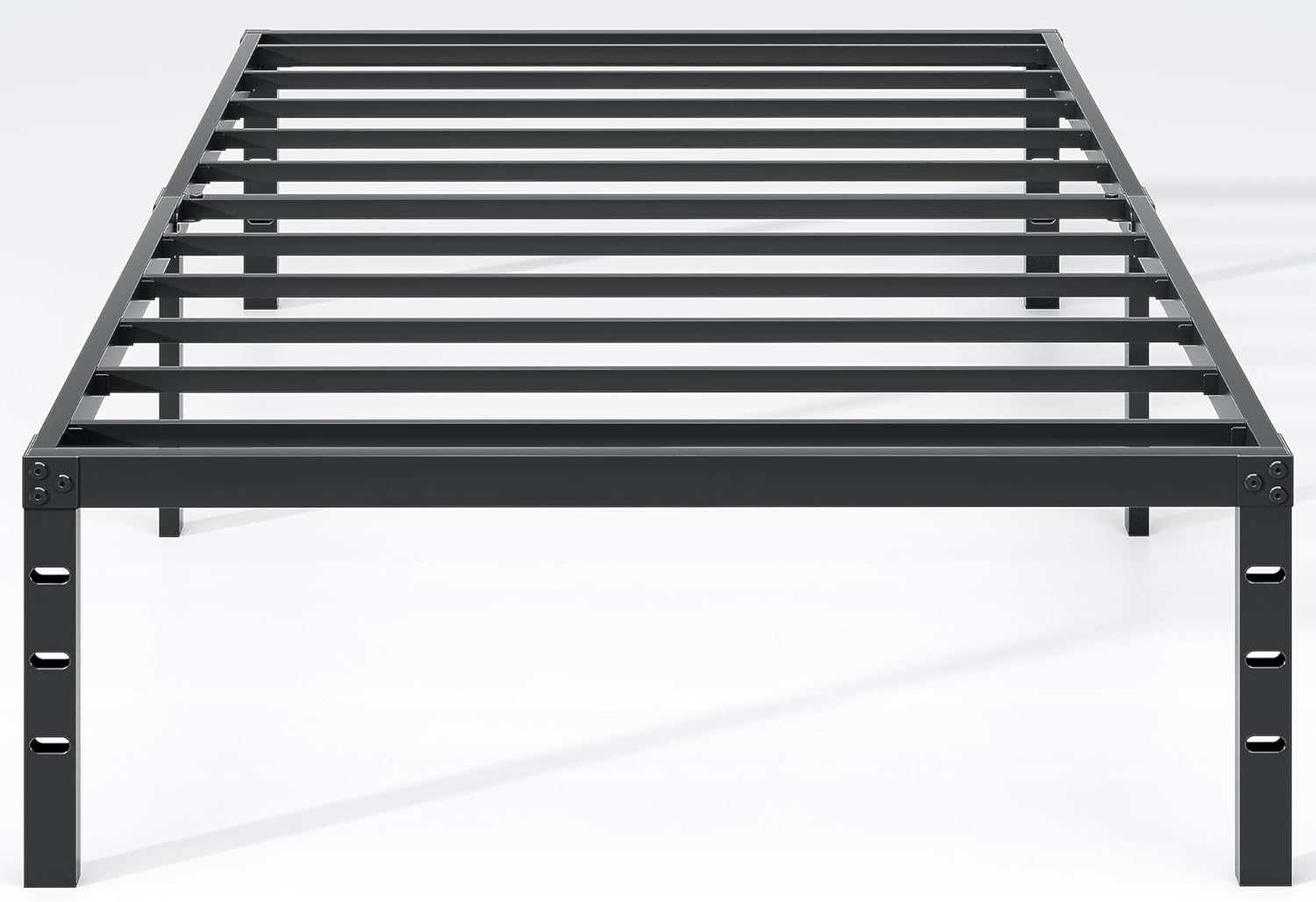 Twin Size Metal Bed Frame with Storage Space and Easy Assembly