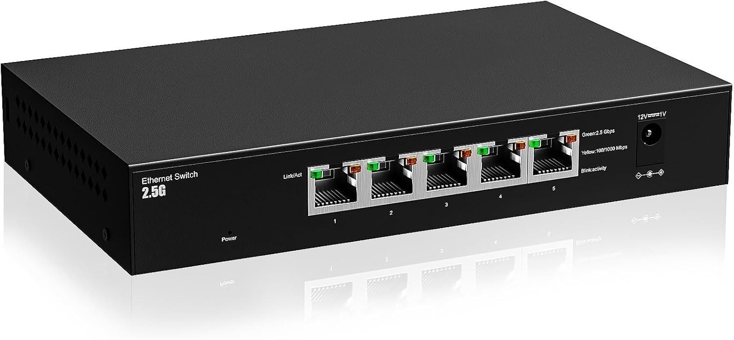 5 Port 2.5G Ethernet Switch for Gaming and Smart Devices