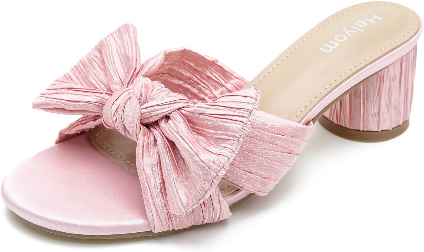 Stylish Women's Bowknot Low Chunky Heels Mules for Any Occasion