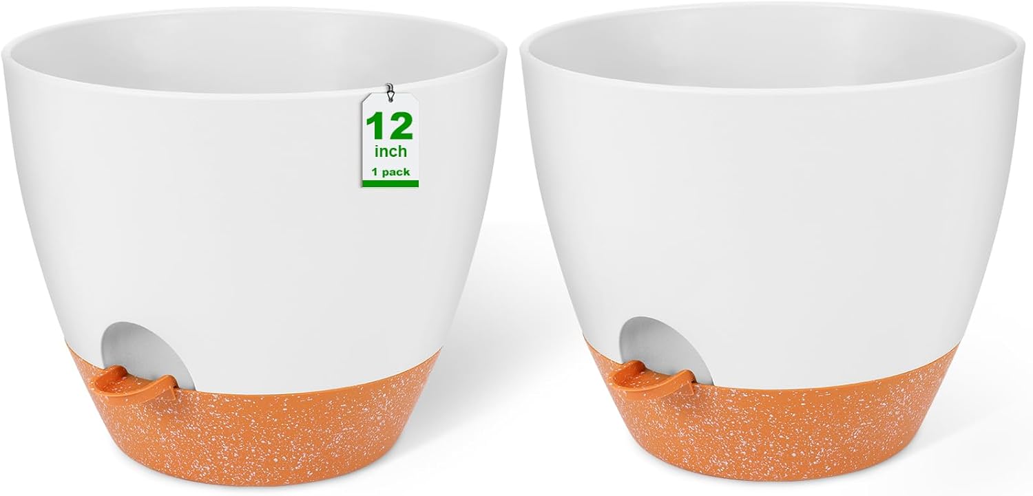 GARDIFE 12 Inch Self Watering Planters for Indoor Outdoor Plants