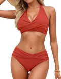 Sopliagon Women's Twist Front Bikini Set - Flattering (Style ZRM7)