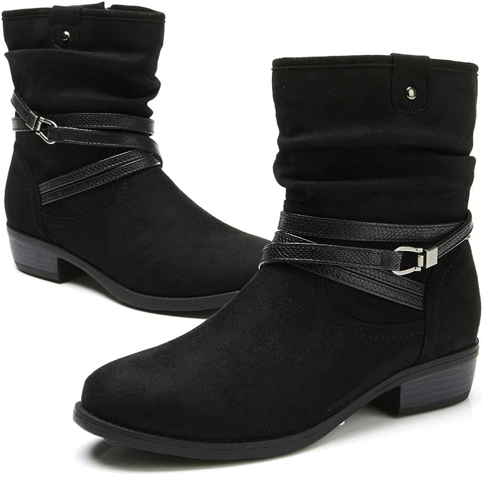 VJH confort Women's Mid Calf Boot: Stylish Comfort Slouchy Bootie