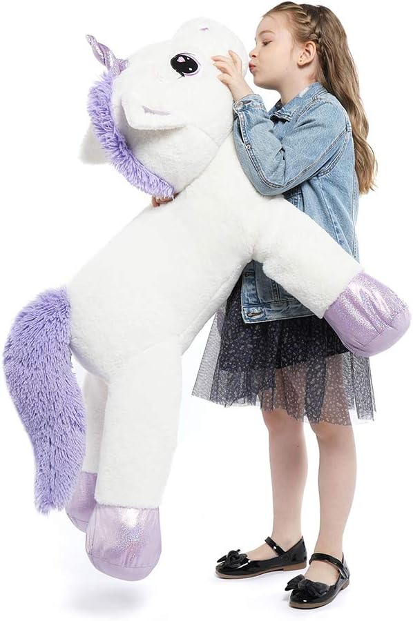 43 in Big Unicorn Plush Toy - Soft Cuddly Stuffed Animal Gift