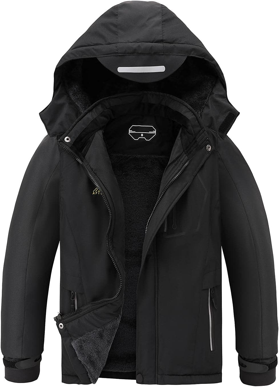 OHSNMAKSL Boy's Waterproof Ski Jacket for Winter Sports Fun