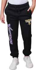 Ultra Game Boys' NFL Black Snow Fleece Jogger Sweatpants (Style N34H)