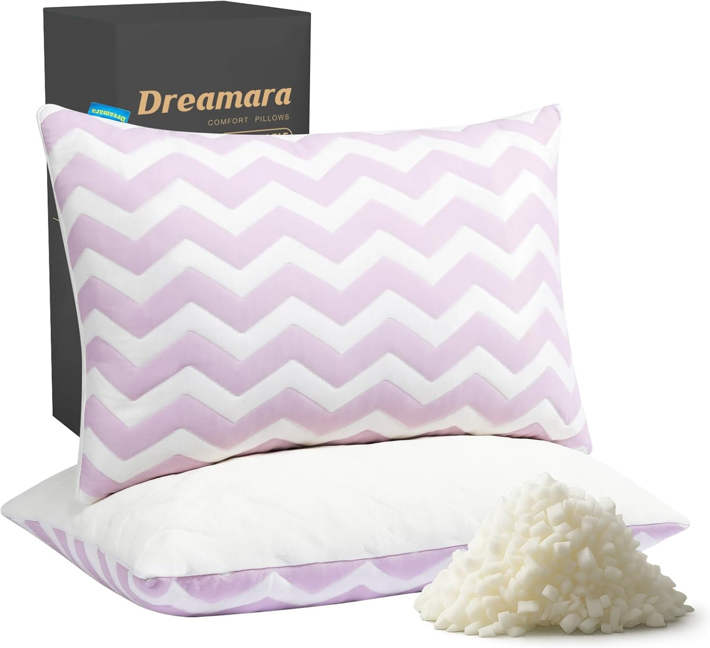 Dreamara Cooling Bed Pillows Queen Size Set for All Sleepers
