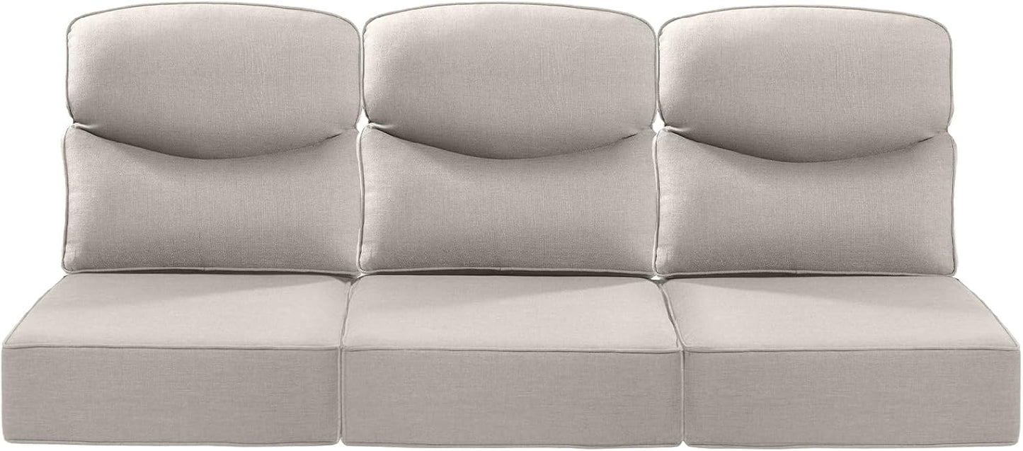 Luxury 6-Inch Smile Outdoor Sofa Cushions Set of 3 for Patio