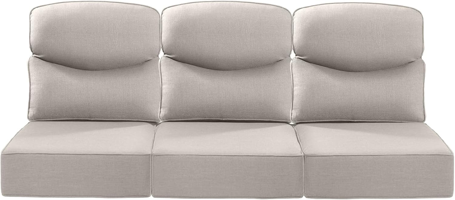 Luxury 6-Inch Smile Outdoor Sofa Cushions Set of 3 for Patio