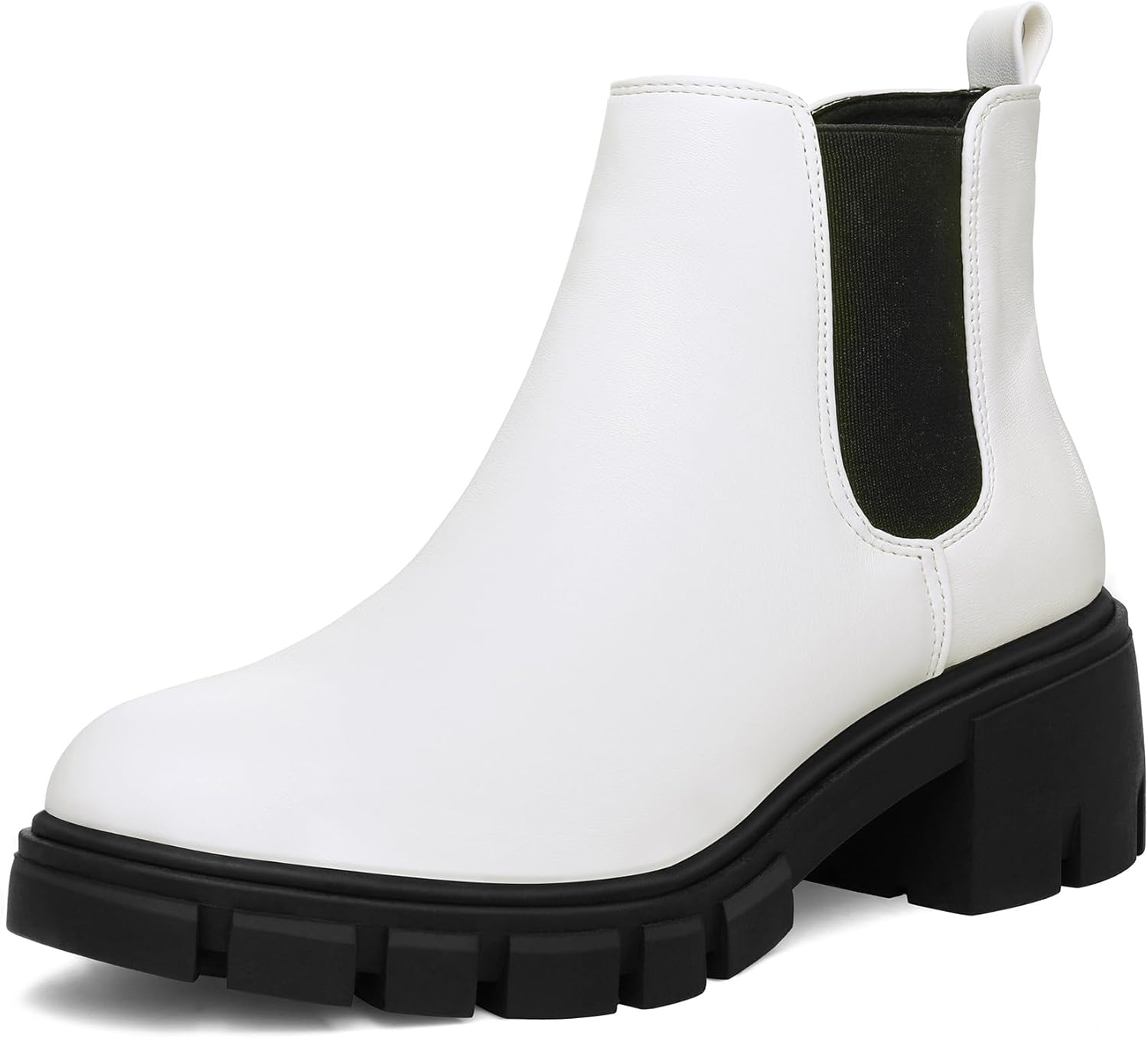 mysoft Women's Platform Chelsea Boots with Chunky Block Heel