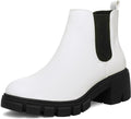 mysoft women's fashionable platform chelsea boots for casual outings