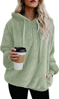 ReachMe Womens Oversized Sherpa Pullover Hoodie - Cozy Fluffy Fleece