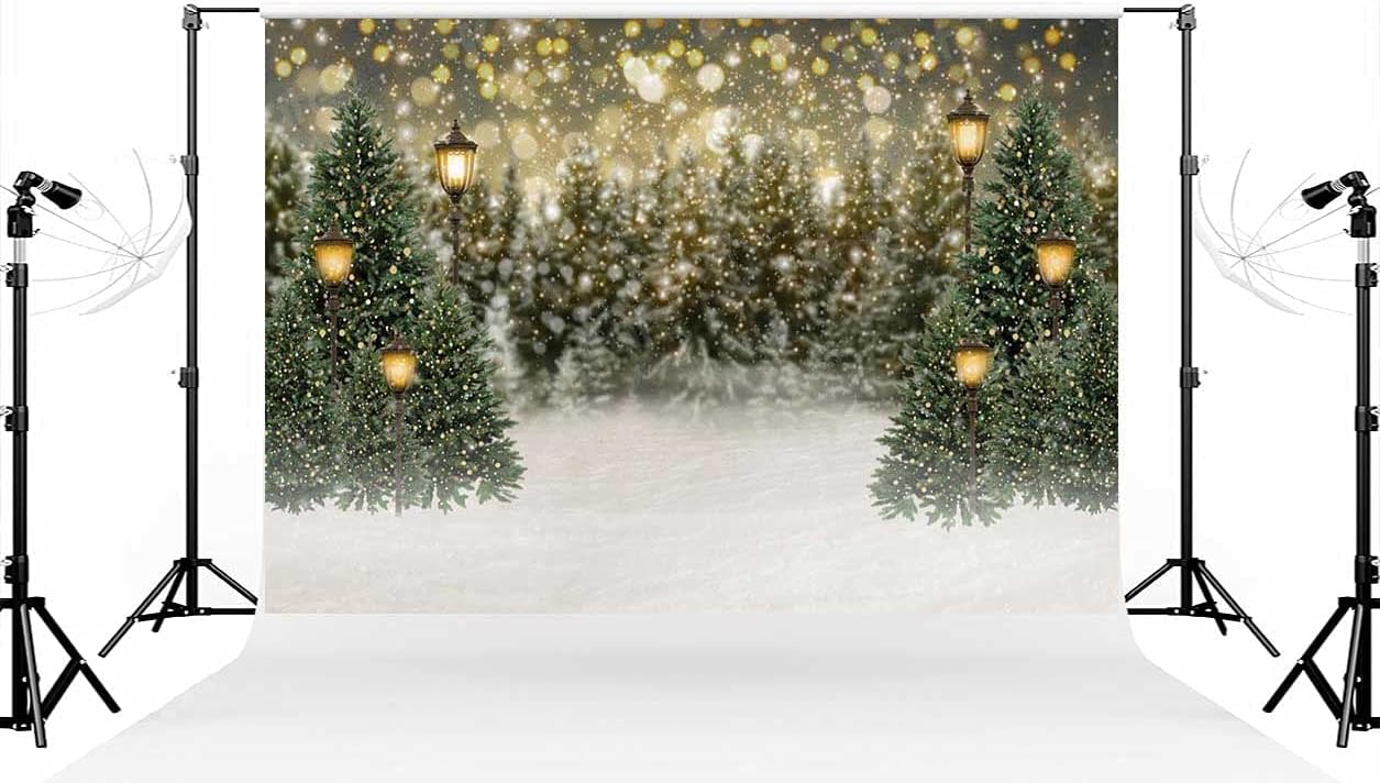 Bokeh Snow Christmas Tree Backdrop for Stunning Winter Photos