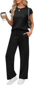 WIHOLL Two Piece Summer Lounge Set for Women - Comfortable Travel