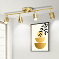 4 Ways Track Lighting Rotatable Heads - Brushed Gold Track Light