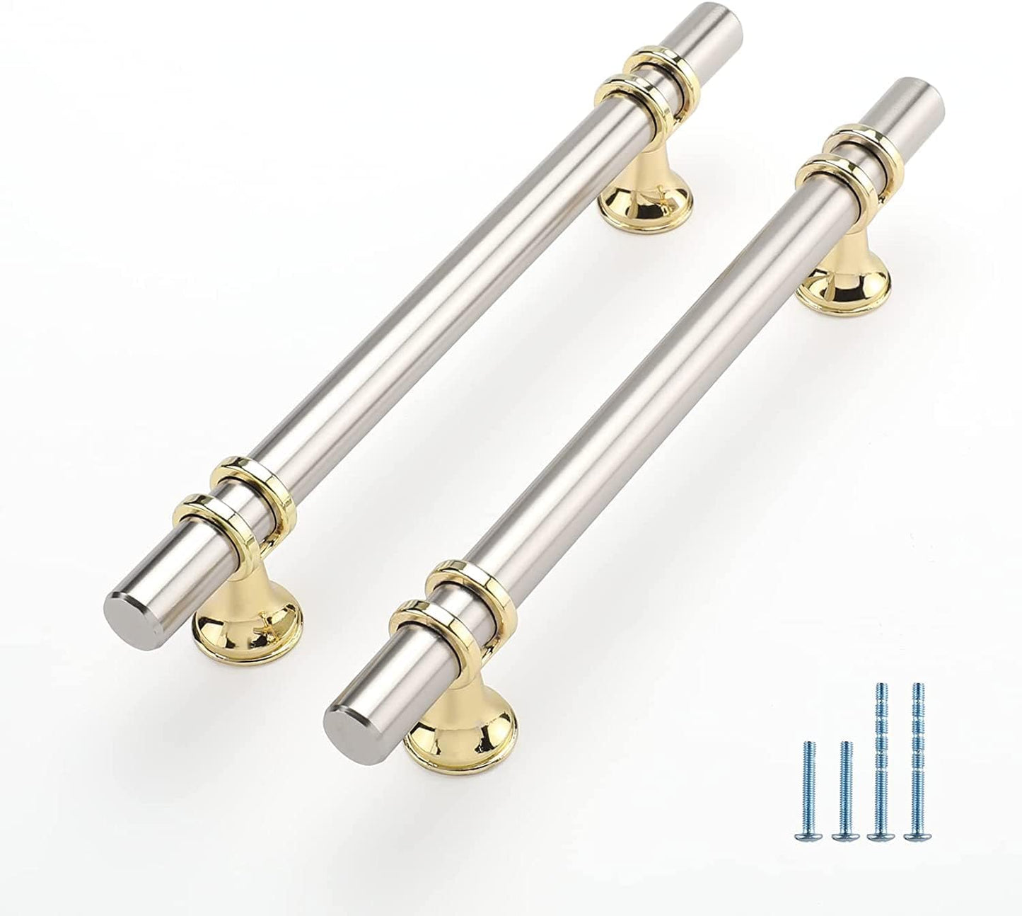 10 Pack Kitchen Cabinet Handles in Brushed Nickel and Gold