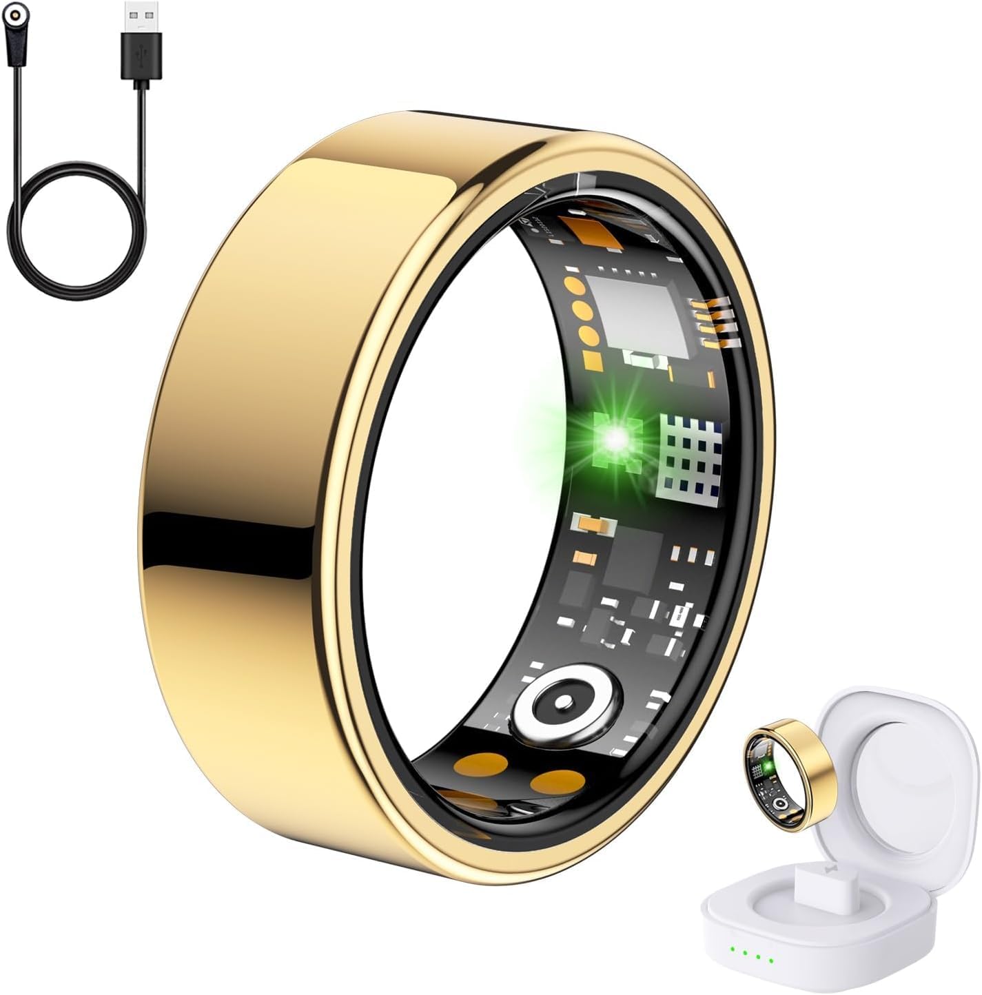 Smart Health Tracker Ring with Heart Rate and Sleep Monitor