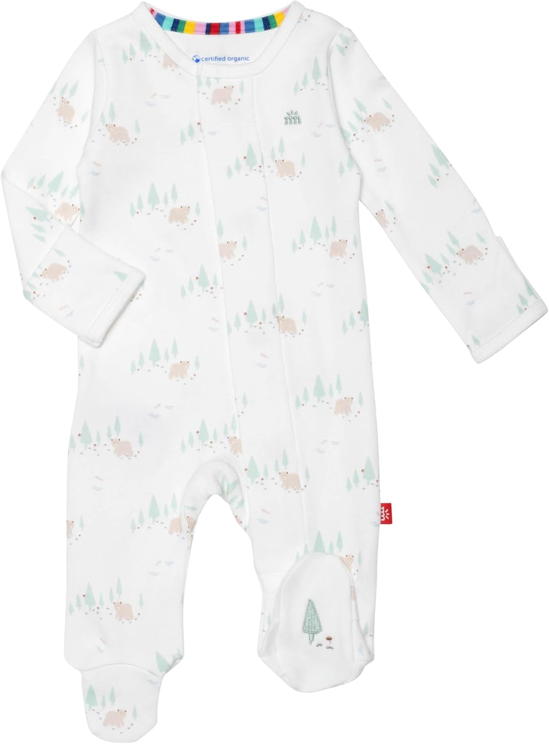 Magnetic Baby Footie Pajamas in 100% Organic Cotton for Comfort
