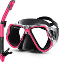 Panoramic Wide View Dry Snorkel Set - Anti-Fog Scuba Mask