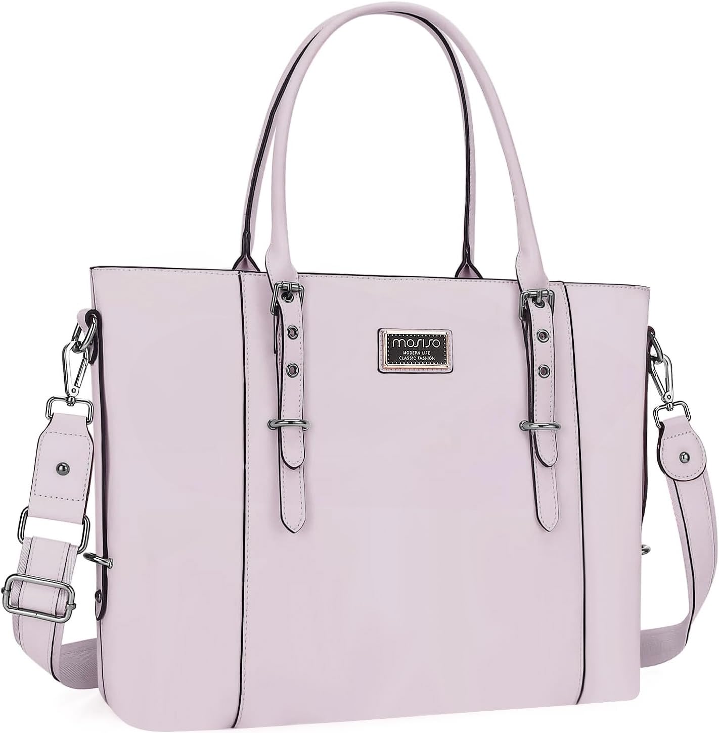 MOSISO PU Leather Laptop Tote Bag for Women - Stylish & Spacious