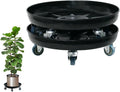14in Black Plant Caddy with Wheels - 2 Pack Heavy Duty Stands