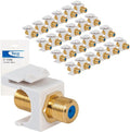 ICC F-Type Keystone Jack 3 GHz Gold Plated - 25 Pack