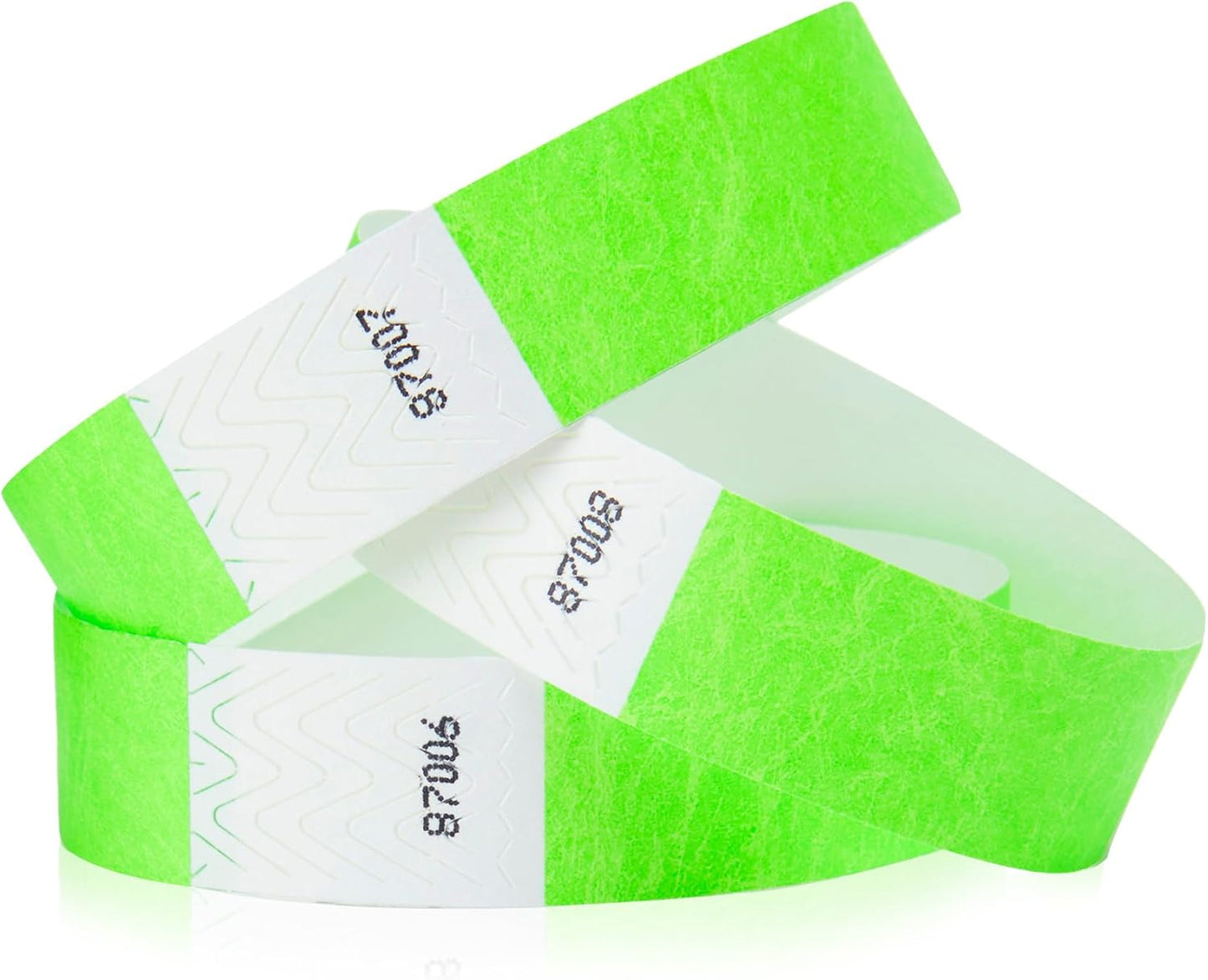 10,000 Neon Green Tyvek Wristbands for Events - Tamper-Proof