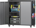 Metal Garage Storage Cabinet with Wheels and Lock - Rolling Tool