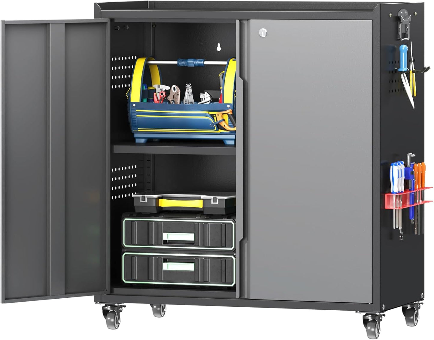 Metal Garage Storage Cabinet with Wheels for Efficient Tool Storage