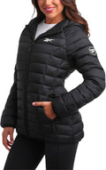 Reebok Women Jacket Packable Quilted Puffer Coat - Lightweight Hooded