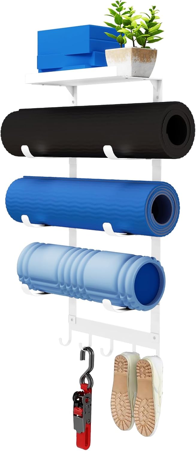 LSK White Yoga Mat Wall Mount