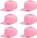 High Profile Yupoong 5-Panel Trucker Cap - Flat Visor Snapback