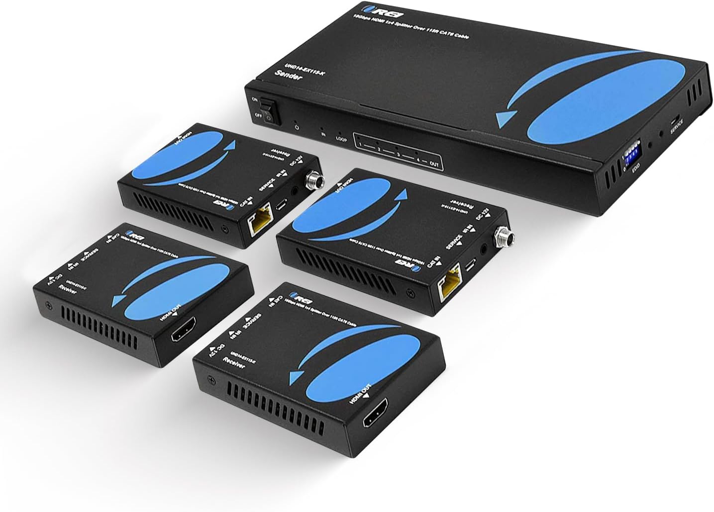 OREI 4K HDMI Over Ethernet 1x4 Splitter for Multiple Displays