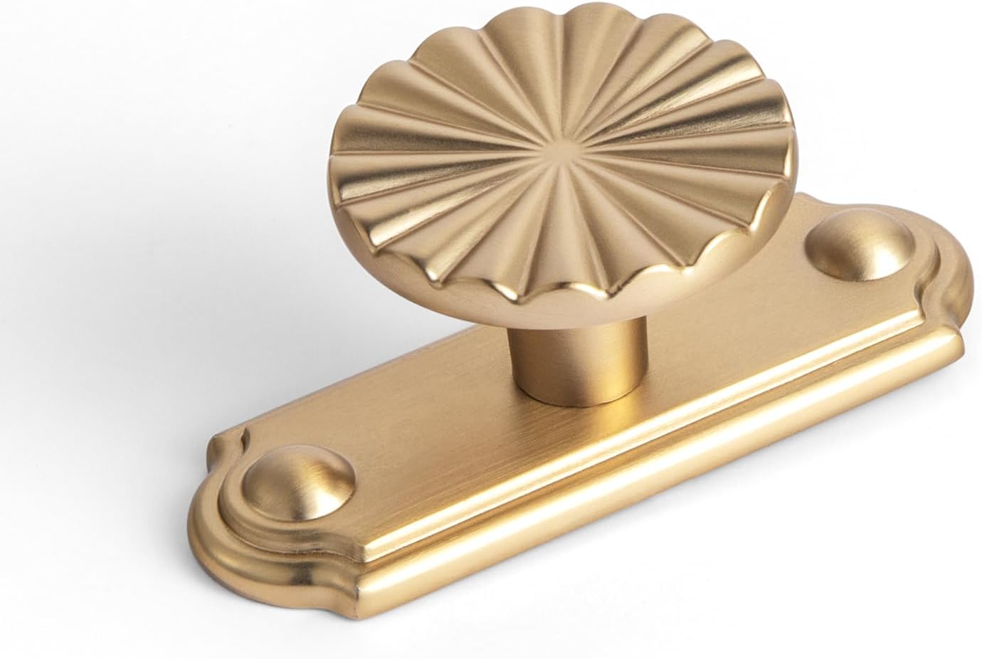 Champagne Bronze Cabinet Knobs with Timeless Backplate - 6 Pack