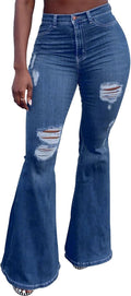 Women's Ripped Bell Bottom Jeans by CutieLove for Fashionable Looks