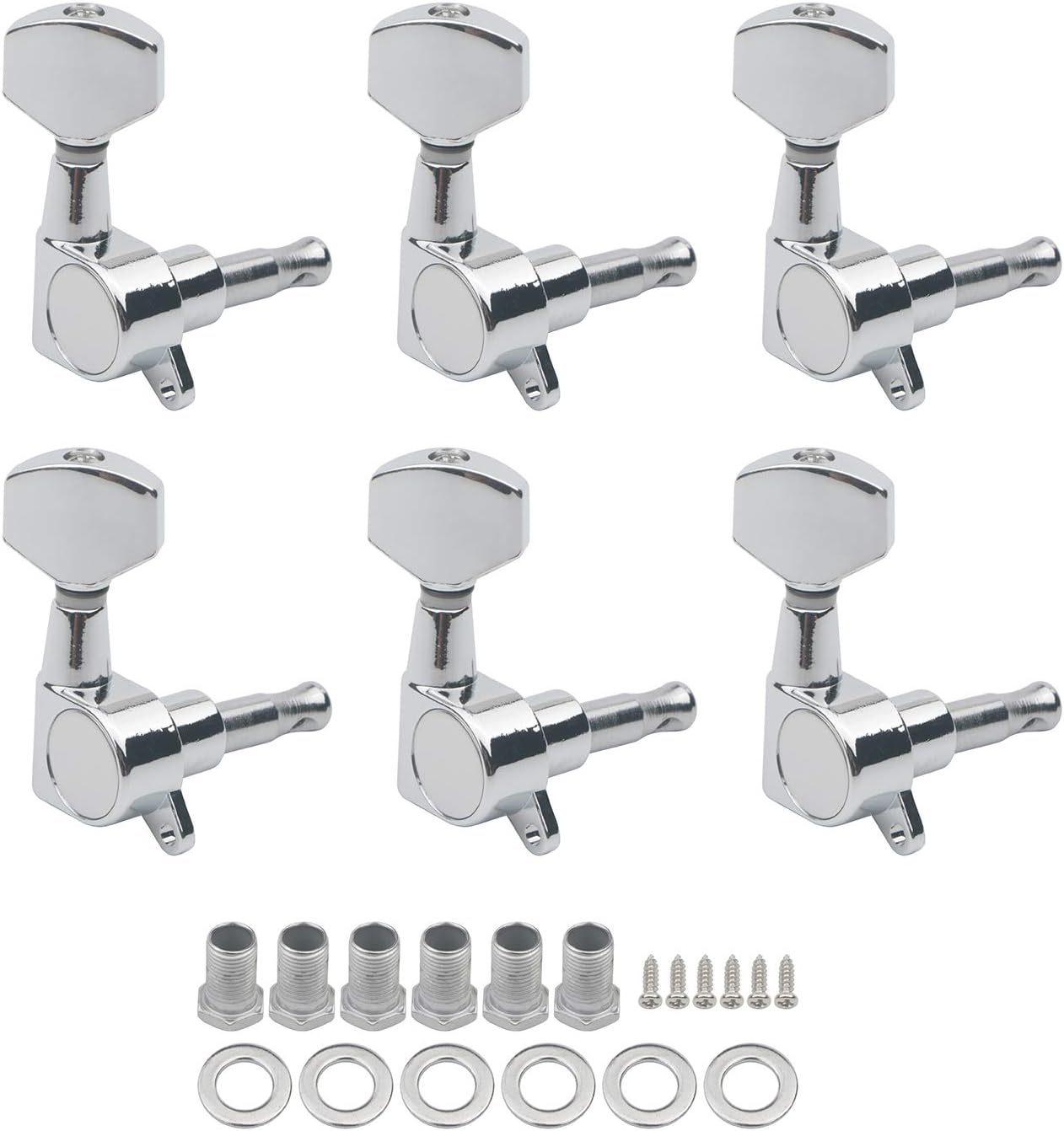 Jiuwu 6R Chrome Guitar Tuner Pegs - Precise String Tuning