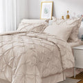 King Size Comforter Set 7 Pieces - Elegant Pintuck Bedding set