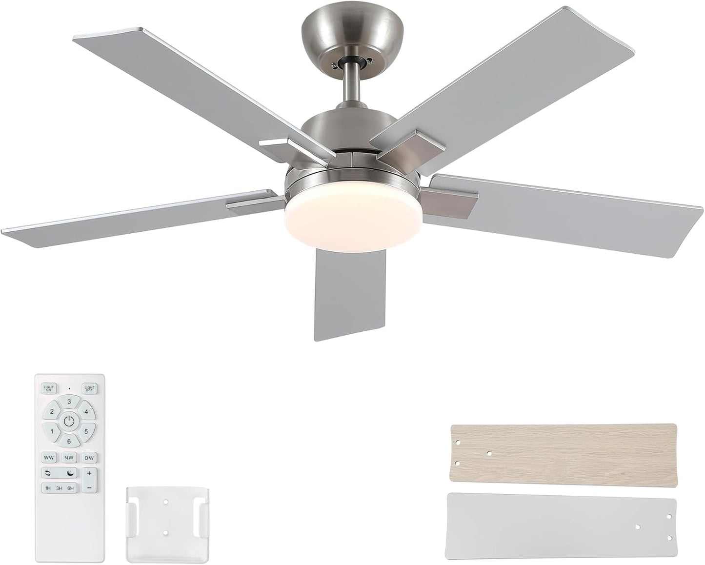 42 Inch Ceiling Fan with Lights and Remote for Modern Spaces