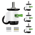 Heavy Duty Caster Wheels Set of 4 Adjustable Stem Casters - 2200 lb
