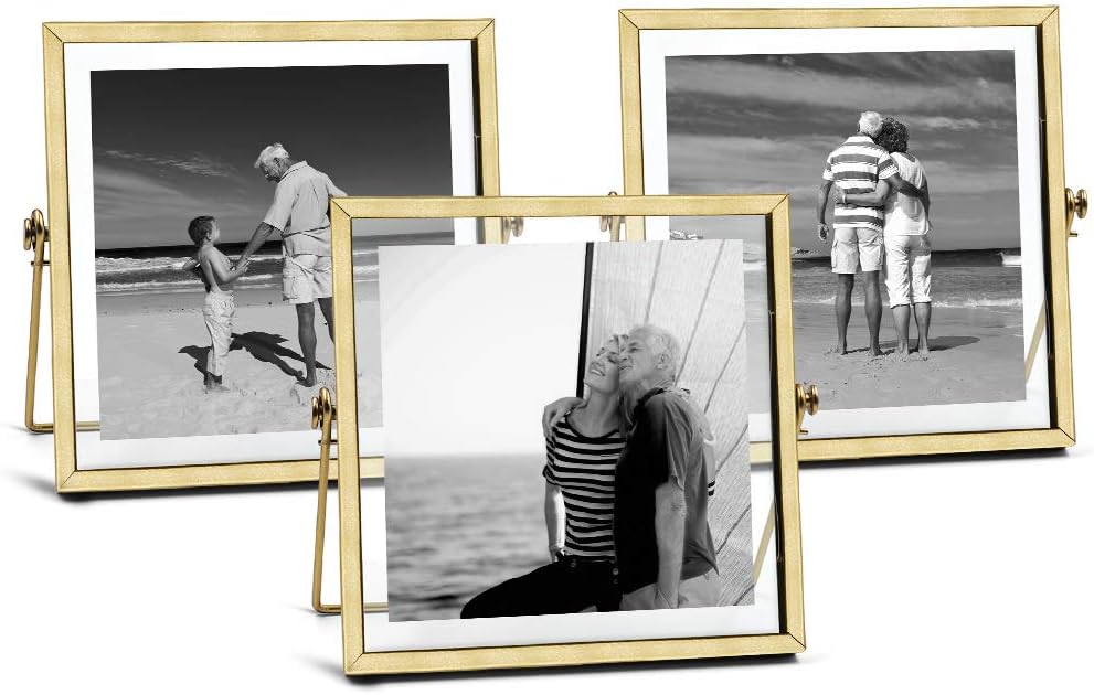 AceList Metal Picture Frames Set of 3 Ornate Floating Edge
