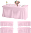 JCJ Table Skirt for Rectangle Tables Set of 4 Spandex Fitted