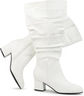 Women's Extra Wide Calf Dress Boots Slouchy Suede Boots (Style 2TMM)