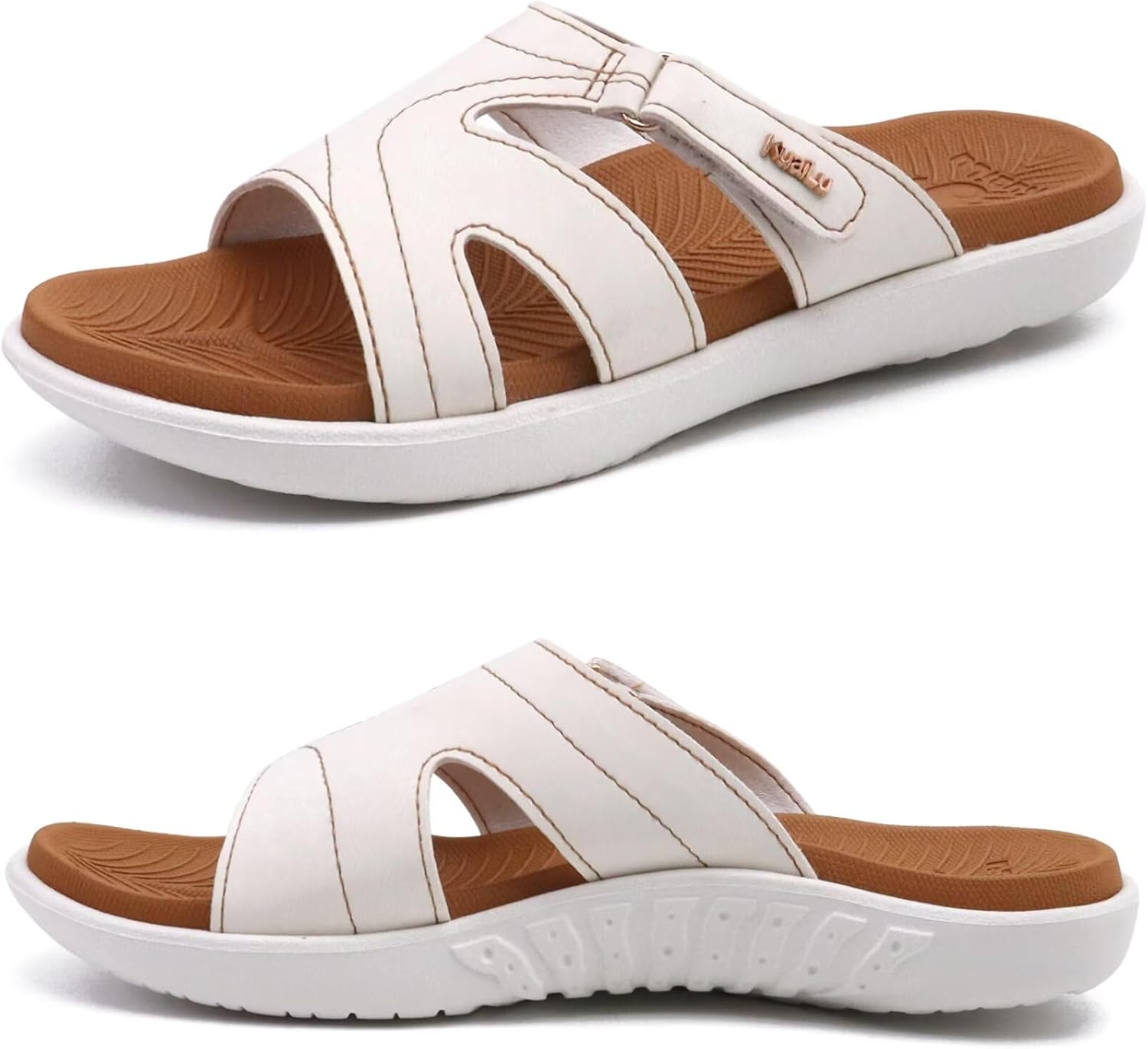 KuaiLu Womens Fashion Orthotic Slides for Comfort and Style