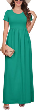 Maxi Dress for Women Short Sleeve Casual Summer Loose - Comfortable
